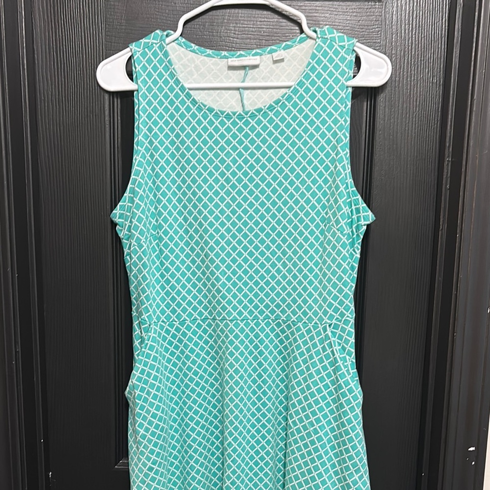 New York & Company Green Fit and Flare Midi Dress